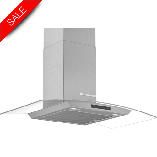 Bosch - Serie 4 90cm Wide Curved Glass Canopy Cooker Hood